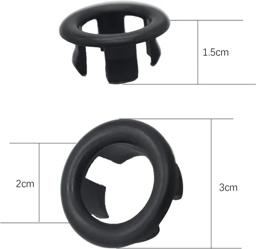 Vista 3 de Paquete de 4 cubiertas de anillo de desbordamiento para fregadero de baño de cocina, agujero de fregadero de baño, tapa de drenaje redonda