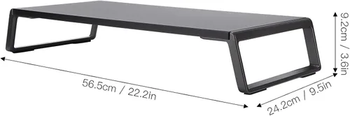 Vista 3 de Pssopp Soporte elevador de madera para monitor, TV PC portátil con almacenamiento, soportes para monitor que mejoran la postura para escritorio