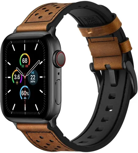 Vista 10 de Compatible con Apple Watch Band de 1.929 in 1.811 in 1.772 in 1.732 in 1.654 in, correas híbridas de silicona Mifa para hombres y mujeres, correa