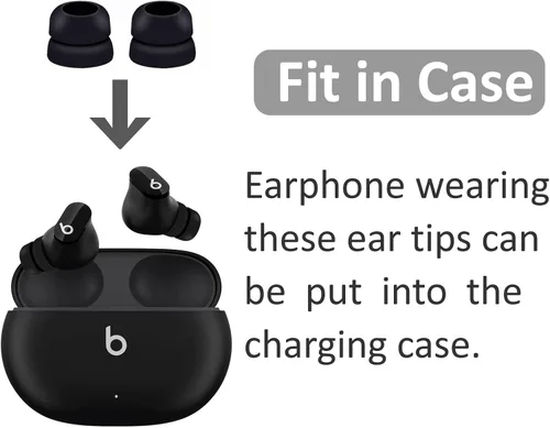 Vista 3 de 6 pares de doble brida compatibles con Beats Studio Buds + / Fit Pro Ear Tips, S/M/L de repuesto de silicona con aislamiento de ruido