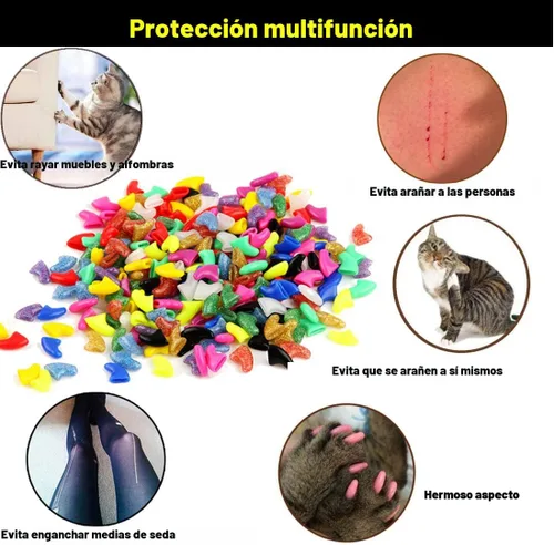 Vista 4 de VICTHY 140 tapas de uñas de gato (14 colores), cubiertas de garra de gato, cubiertas de uñas de gato con adhesivos y aplicadores (extra pequeño)