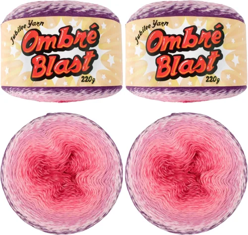 Vista 62 de JubileeYarn - Hilo Ombré Blast (7.76 oz/torta de algodón para bebé, 1 torta)