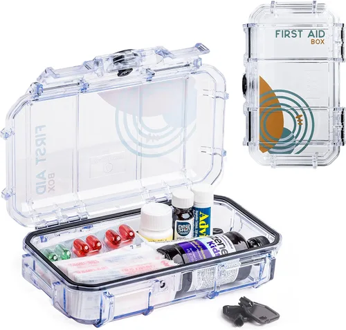Vista 11 de Evergreen X Seahorse 56 Caja de bloqueo de medicamentos, mediana, botiquín de primeros auxilios, a prueba de niños, caja de medicamentos vacía