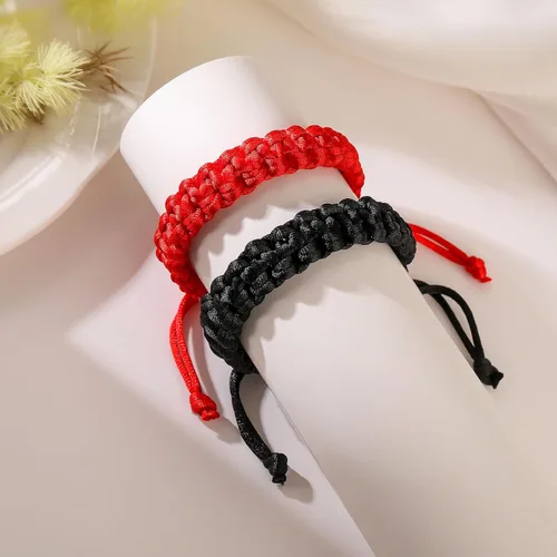 Vista 4 de Bellino Pulseras a juego para parejas, pulseras de cuerda trenzada para novio, novia, él y su marido, esposa, aniversario, día de San Valentín