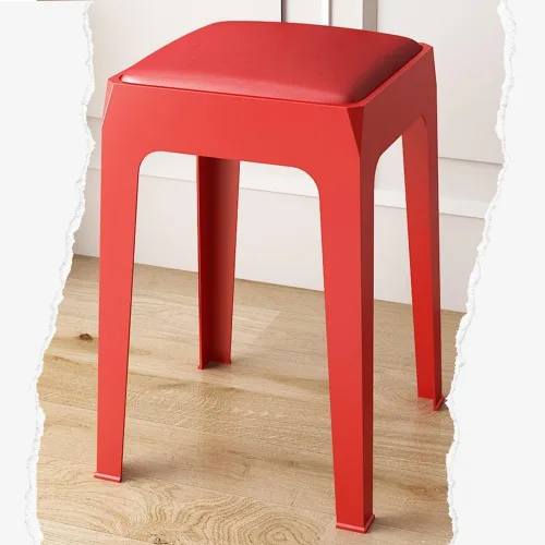 Vista 9 de ZJIEX Taburetes de bar modernos de plástico para mostrador, silla de isla de cocina sin brazos, taburete de encimera sin espalda, taburetes