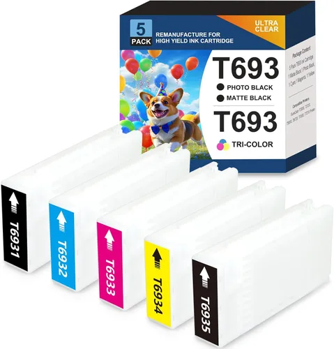 Vista 7 de 728 cartuchos de tinta F9J68A F9K17A F9K16A F9K16A F9K15A compatibles con impresoras de trazador de gran formato HP T830 MFP T730, 10.1 fl oz, negro