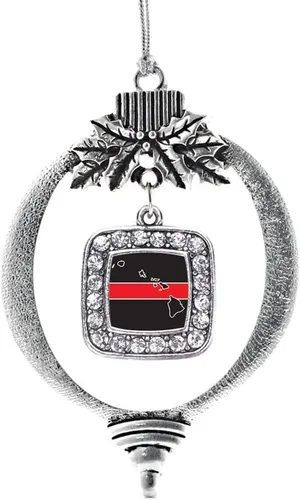 Vista 255 de Inspired Silver - Nana púrpura - Adorno de Navidad plateado - Adorno cuadrado para árbol de Navidad con circonita cúbica - Decoración colgante