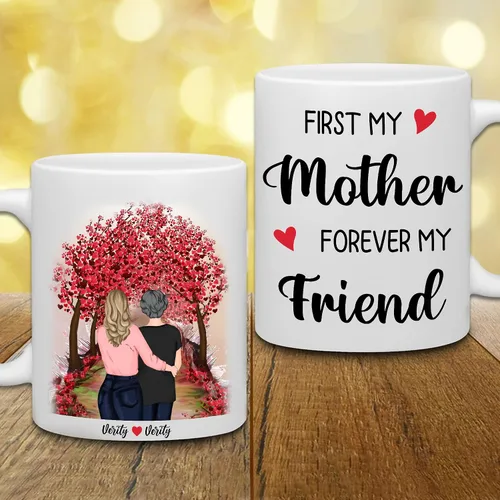 Vista 5 de WHIDOBE Taza de café personalizada de 11 onzas, taza de 15 onzas para mamá, hija con personajes femeninos, nombres, citas, regalo para mamá de hija