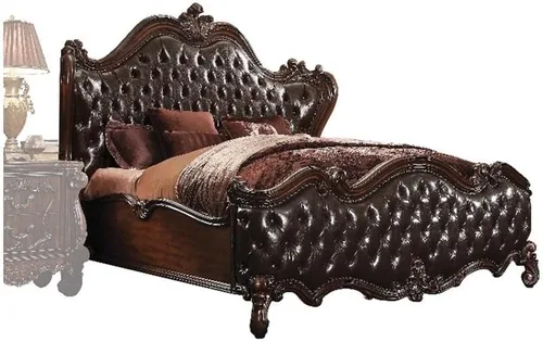 Vista 10 de Acme Cama con paneles de madera tamaño King Versalles en roble cereza roble cerezo
