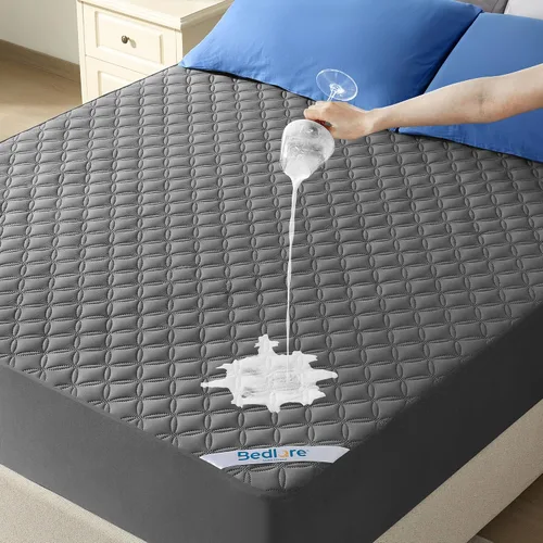 Vista 9 de BEDLORE Protector de colchón impermeable, sin ruido, tamaño individual, con bolsillo profundo ajustado de hasta 6 a 15 pulgadas, suave