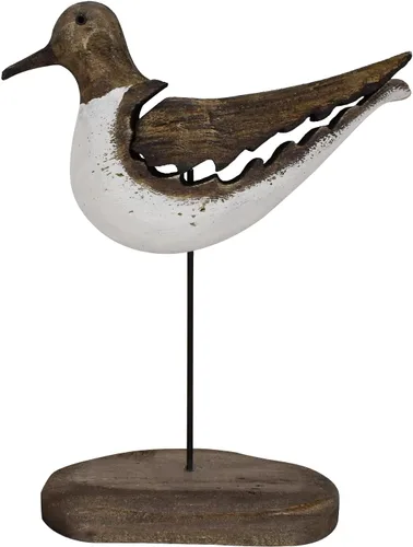 Vista 8 de Estatua de pájaro marino de madera, gaviota en el soporte, escultura náutica de aves costeras, para interiores y exteriores, figura de animales