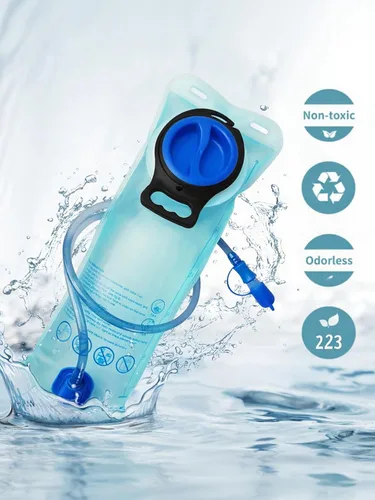 Vista 2 de SMONT Mochila táctica Molle de hidratación de agua para correr, ligera con vejiga de agua de 2.5 L para hombres que caminan
