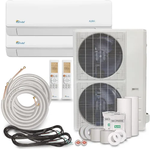 Vista 8 de Senville Mini Split AC/sistema de calefacción, 5 zonas, blanco, 48000 BTU