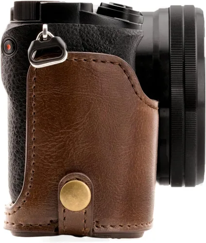 Vista 8 de MegaGear "Ever Ready" - Funda de piel para cámara, fácil de instalar, trípode y accesorio periférico, compatible con Sony Alpha A6000, A6300