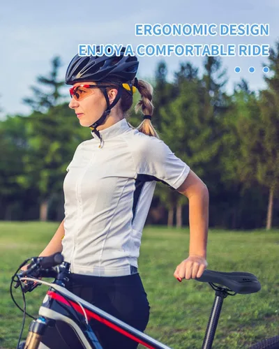 Vista 7 de MSDADA Asiento de bicicleta de gel para hombres y mujeres, asiento de bicicleta impermeable, cómodo y suave cojín
