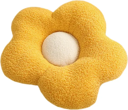 Vista 15 de Almohada de suelo irregular con diseño de flores, cojín decorativo para sofá, almohada de lectura para automóvil (café con leche, 19.6 pulgadas)