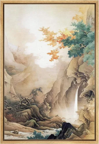 Vista 32 de NWT Impresión en lienzo enmarcado para pared, acuarela, grullas, pájaros volando, naturaleza salvaje, ilustraciones de arte moderno decorativo