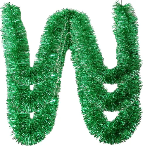 Vista 16 de Guirnalda de oropel negro de 150 pies – Guirnalda de oropel de vacaciones para Navidad, Halloween, Año Nuevo, fiestas de cumpleaños y decoración