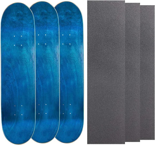 Vista 23 de Cal 7 Tablas de patineta de arce en blanco con cinta de agarre (paquete de 3, combinaciones)