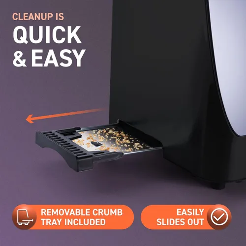 Vista 6 de Inspirex - Tostadora de palanca con pantalla táctil de dos rebanadas, color negro