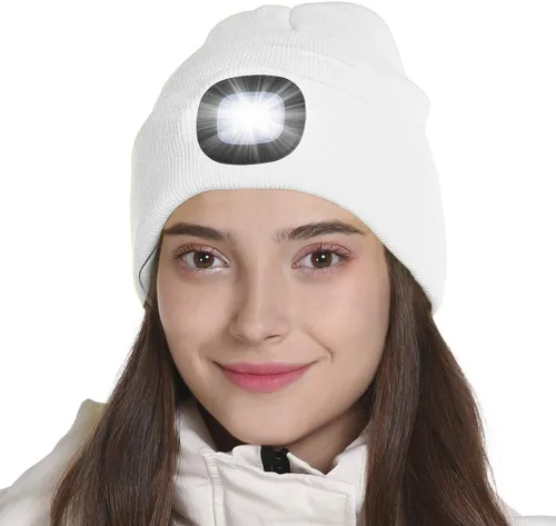 Vista 36 de Tutuko Gorro unisex con luz, gorro LED recargable por USB, sombrero LED con linterna, regalos para hombres, mujeres, papá