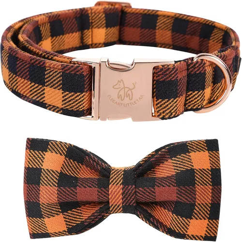 Vista 24 de Elegant little tail Independence - Collar patriótico para mascotas con pajarita para mascotas del 4 de julio de algodón suave para mascotas