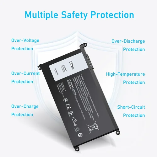 Vista 8 de Batería WDX0R mejorada de 50 Wh para Dell Inspiron 15 5570 5567 7579 5565