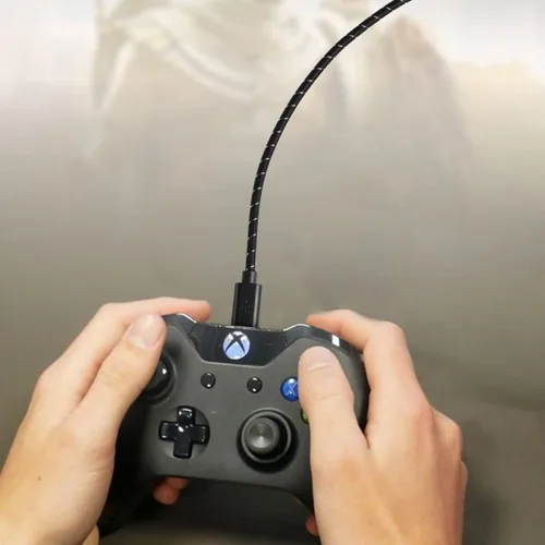 Vista 2 de Cable de carga para controlador Xbox One, cable de sincronización de datos micro USB 2.0 Play para Playstation 4, PS4 SlimPro, Samsung Galaxy