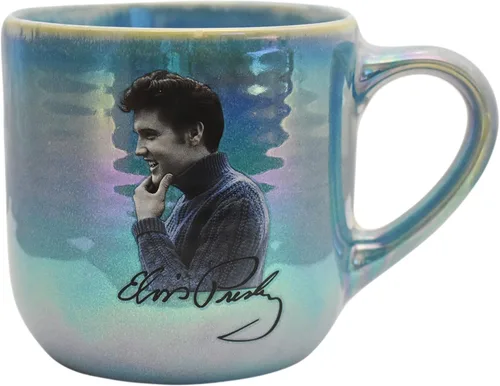 Vista 3 de Midsouth Products Taza grande de 16 oz de Elvis Presley con bandera americana del ejército