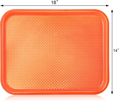 Vista 2 de New Star Foodservice Bandeja de comida rápida, juego de 12 (naranja, 14 x 18 pulgadas)