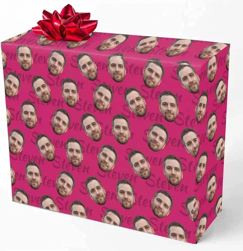 Vista 28 de M YESCUSTOM Papel de regalo con fotos personalizadas, papel de regalo para el Día de la Madre, Día del Padre, cumpleaños, Navidad