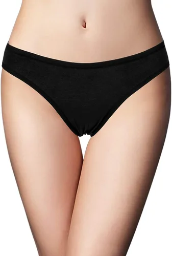 Vista 2 de Sunm Boutique Paquete de 6 tangas de algodón para mujer ropa interior de bikini transpirable para mujer paquete de 6