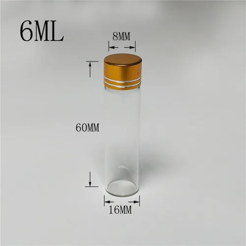 Vista 2 de Botellas de vidrio pequeñas transparentes transparentes de 0.2 fl oz con tapa de rosca, mini frascos pequeños, mini botella de deseos lindos, tapa