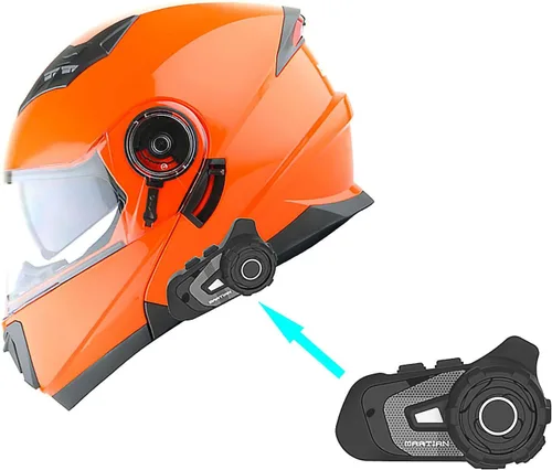 Vista 11 de 1Storm Nuevo Casco Modular de Motocicleta con Visera Dual Cara Completa y Luz Trasera LED Recargable: Modular901 Fibra de Carbon Negro
