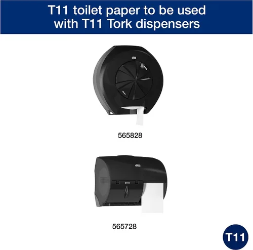Vista 2 de Tork 112990 Universal Bath Tissue Roll with OptiCore, 1-Ply, 3.75" Width x 4.0" Length, White