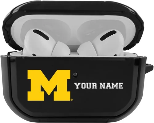 Vista 20 de Colegial - Funda negra duradera para Apple AirPods Pro (1ª/2ª generación) con mosquetón - Alabama Crimson Tide