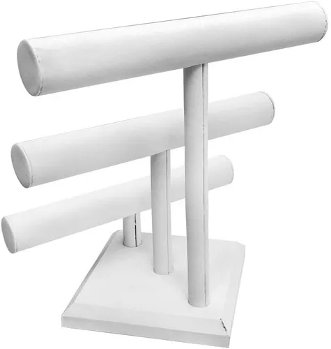 Vista 3 de DBM IMPORTS - Soporte para pulsera de piel sintética de 3 niveles color blanco