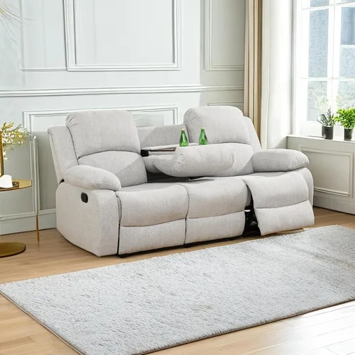 Vista 49 de A Ainehome Juego de Muebles de Sala de Estar de Cuero Reclinable Juego de Sofá Sillón Loveseat Juego de Muebles Sofá para Sala de Estar/Espacio