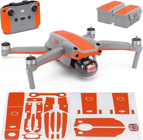 Vista 9 de WRAPGRADE Funda compatible con DJI Air 2S Color de acento B (Airforce Silver)