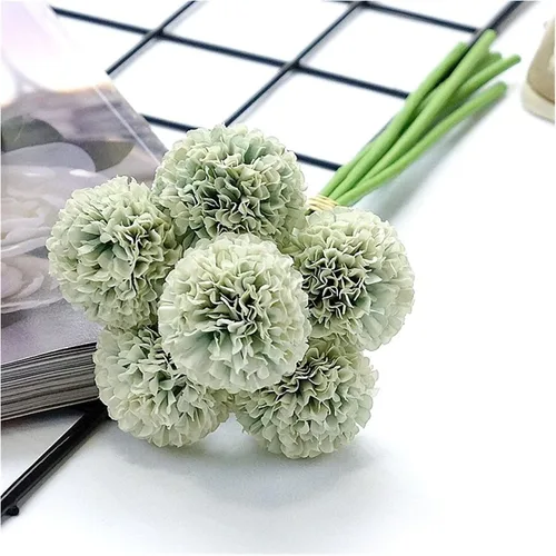 Vista 10 de HEXEH Artificial Flowers 6Pcs/Bundle mini Chrysanthemum Flower Ball Silk Artificial Flowers for Wedding Decoration Bridal Flores Decoration Bouquets