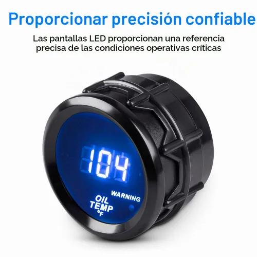 Vista 5 de WATERWICH Kit de medidor de temperatura de aceite 104-302℉ DC12V 2 pulgadas 52mm con sensor para barco, coche, camión, vehículo automotriz