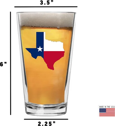 Vista 4 de Rogue River Tactical Taza de cristal con la bandera del estado de Texas, 16 onzas, regalo para cualquier Texan TX
