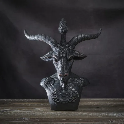 Vista 6 de SUMMIT COLLECTION Baphomet Busto Celestial Príncipe de la Bestia Sabbatic Goat 13.5 pulgadas de alto estatua de pentagrama