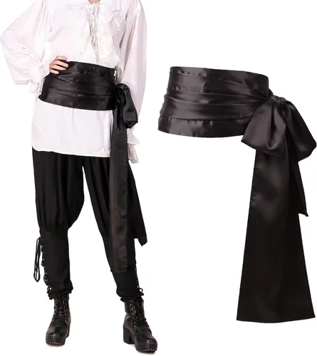 Vista 17 de ThePirateDressing Disfraz de pirata medieval renacentista para Halloween, banda grande