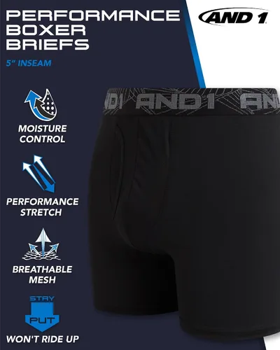 Vista 3 de AND1 Calzoncillos tipo bóxer para hombre, paquete de 6 unidades de platino con bolsa para mosca, calzoncillos tipo bóxer para hombre, entrepierna