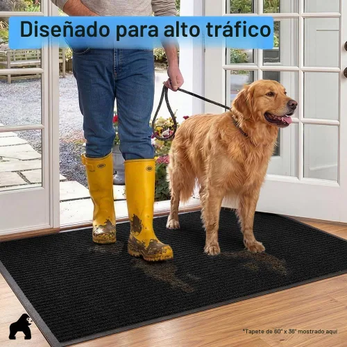 Vista 7 de GORILLA GRIP Traffic Guard - Tapete resistente para interiores y exteriores Negro