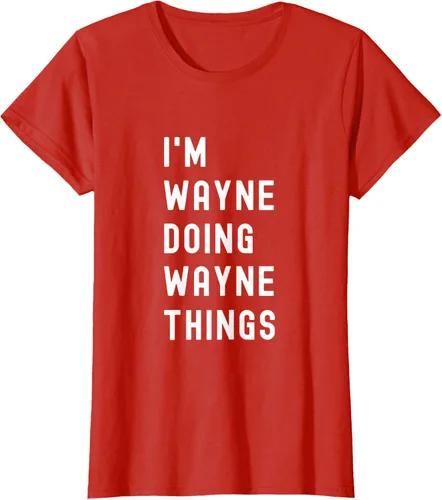Vista 75 de Camiseta I'm Wayne Doing Wayne Things, Negro
