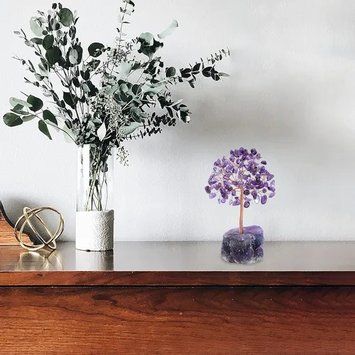 Vista 8 de Jovivi Paquete – 2 artículos de racimos de amatista, cristales naturales de geoda cruda Healng piedra + árbol de cristal de amatista cristales