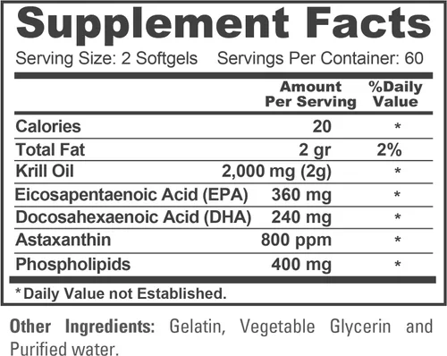 Vista 4 de NusaPure Aceite de krill antártico, 2000 mg, 120 cápsulas blandas (sin OMG, sin soja)
