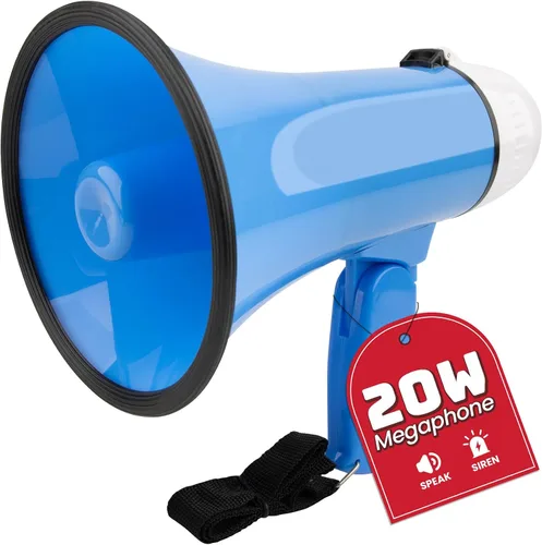 Vista 16 de MyMealivos 20W Megaphone Bullhorn, Built in Siren & 240s Recording, 5.4"×8.6" Portable Megaphone with Volume Control Cover Up to 300 feet+ for